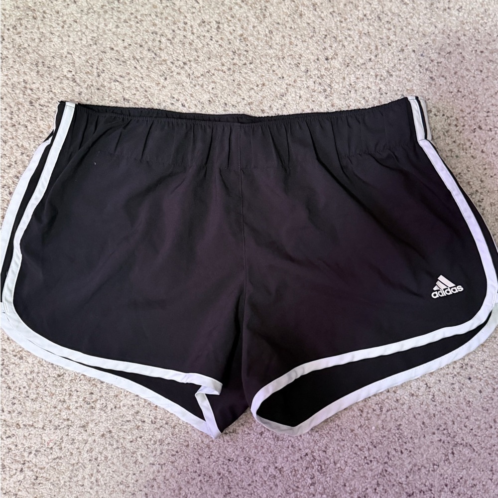 Adidas Women's Black and White Athletic Shorts